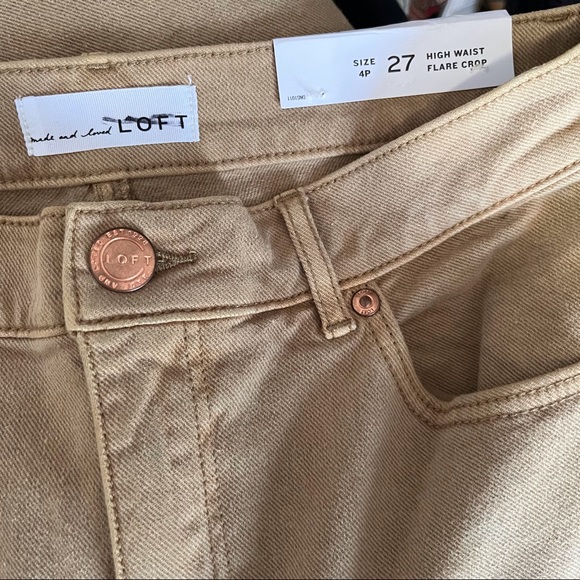 LOFT HIGH WAIST FLARE CROP IN TAN - Picture 9 of 10